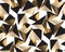 Gold and black geometric pyramid in dynamic chaos.