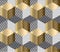 Gold and black geometry hexagon seamless fabric