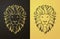 Gold and black lion icon