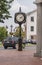 Gold on black monumental clock along street in Gettysburg, PA, USA