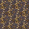 Gold and black rice grain seamless pattern.