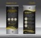Gold and black Roll up banner template vector, stand flyer pos