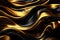 Gold and black silky liquid voluminous texture with complex abstract wave curves