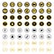 Gold & black social media icons set