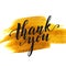 Gold blot backgrount and words thank you. Vector