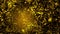 Gold bokeh graphics, 3D science fiction backgrounds of glowing particles with deep depth and bokeh. Line and square particles,
