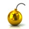 Gold bomb icon 3d illustration