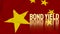 The gold bond yields on china flag background for business concept 3d rendering