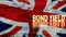 The gold bond yields on union jack flag background for business concept 3d rendering