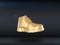 Gold boots isolated a dark background. 3D render