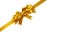 Gold bow gift ribbon corner diagonal isolated