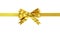 Gold bow gift ribbon straight horizontal