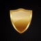 Gold brightly shield glowing security protection logo