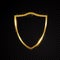 Gold brightly shield glowing security protection logo