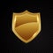 Gold brightly shield glowing security protection logo