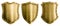 Gold or bronze metal medieval shields 3d illustration