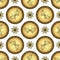 Gold and browne seamless pattern with gradient vintage circles