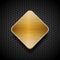 Gold brushed panel on black mesh background