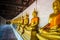 Gold Buddha statues, Wat Phutthaisawan temple, Ayutthaya, Thailand