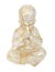 Gold buddha statuette isolated on white background. Details of modern interior