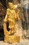 The gold buddhism statue in the cave