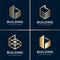 Gold Building Logo Collection, golden, modern, concept, gradient, real estate, Premium Vector