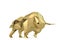 Gold bull low poly style.3D illustration.