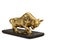 Gold bull with smart-phone 3d illustration.