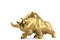 Gold bull on white background.3D illustration.