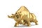 Gold bull on white background.3D illustration.