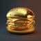 A gold burger. Generative AI