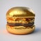 A gold burger. Generative AI
