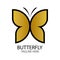 gold butterfly shaped logo black stroke