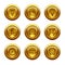 Gold button web icons, set 20