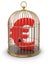 Gold Cage with euro (clipping path included)