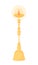 Gold candlestick holder semi flat color vector object