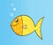 Gold cartoon fish