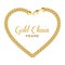 Gold chain heart love border frame. Wreath shape with a lobster.