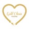 Gold chain heart love border frame. Wreath shape with a lobster lock.