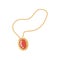 Gold Chain with Pendant, Fashion Jewelry Accessory with Red Gemstone Vector Illustration