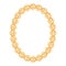 Gold chain, rose - oval frame on a white