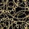 Gold chain seamless vector background.