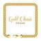 Gold chain square border frame. Rectangle wreath shape with text template.