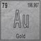 Gold chemical element, Sign with atomic number and atomic weight