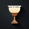 Gold Christian chalice icon isolated on black background. Christianity icon. Happy Easter. Long shadow style. Vector.