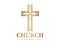 Gold Christian Church Logo with Cross