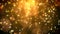 Gold christmas background with snowflakes, star and particles with shiny lights