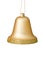 Gold Christmas Bell Ornament On White Background.