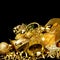 Gold Christmas decorations.