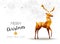 Gold Christmas and new year reindeer low poly art